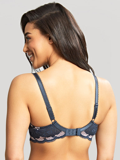Panache Clara Moulded Sweetheart Bra Full Cup Underwired Bras Navy/Pearl at   Women's Clothing store