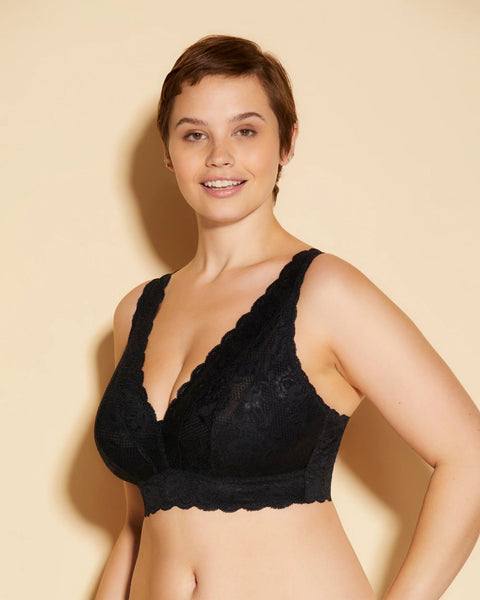 Cosabella Never Say Never Super Curvy Plungie Longline Bralette in Black
