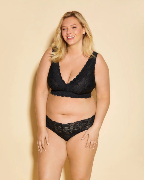 Cosabella Never Say Never Ultra Curvy Plungie Longline Bralette in Black