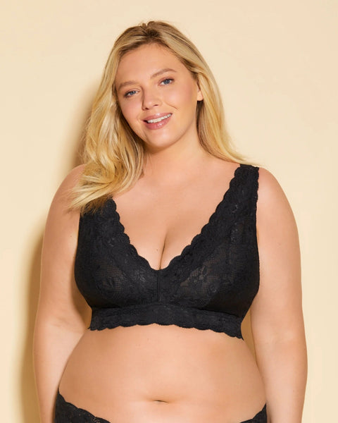 Cosabella Never Say Never Ultra Curvy Plungie Longline Bralette in Black