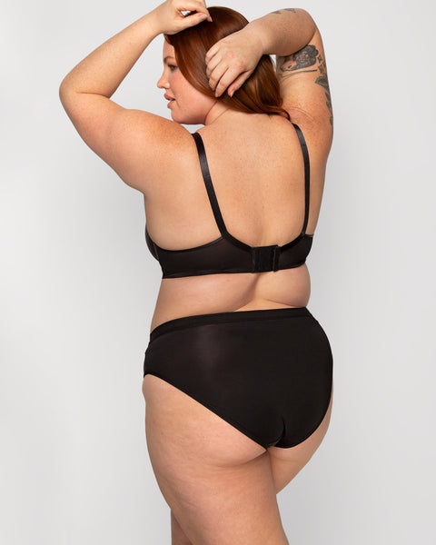 Curvy Couture Silky Smooth High Cut Brief - Black - Simone Chérie Fine Lingerie