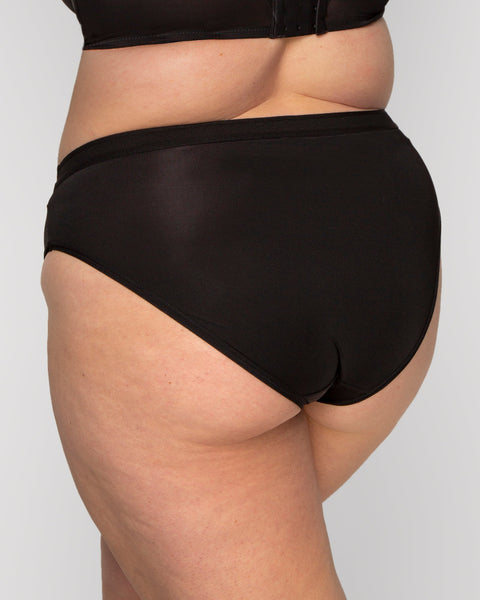 Curvy Couture Silky Smooth High Cut Brief - Black - Simone Chérie Fine Lingerie