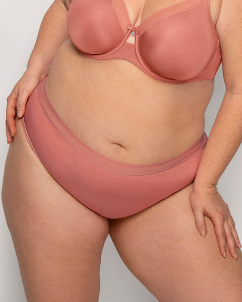 Curvy Couture Silky Smooth High Cut Brief - Desert Dawn - Simone Chérie Fine Lingerie