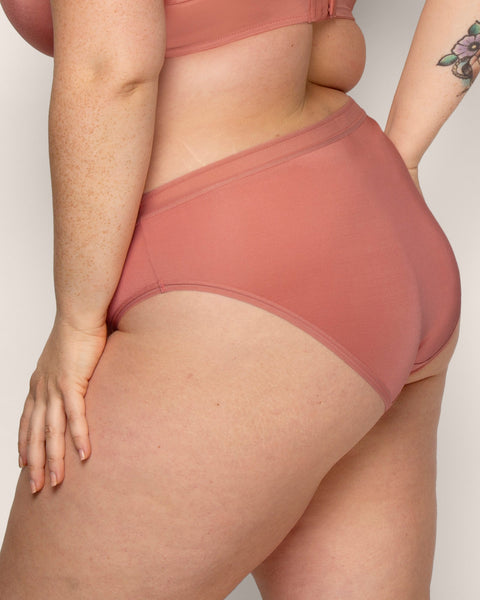 Curvy Couture Silky Smooth High Cut Brief - Desert Dawn - Simone Chérie Fine Lingerie