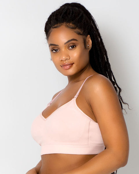 Curvy Couture Smooth Seamless Comfort Wireless Bra - Blushing Rose - Petit à Petit Lingerie Boutique#