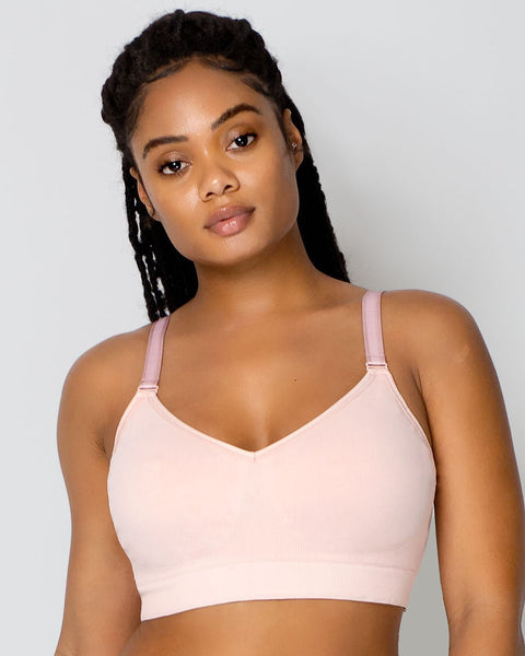 Curvy Couture Smooth Seamless Comfort Wireless Bra - Blushing Rose - Petit à Petit Lingerie Boutique#