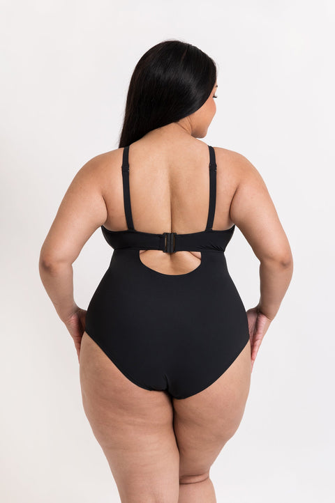Curvy Kate Zip Tide Non - Wired Multiway Swimsuit - Black - Simone Chérie Fine Lingerie#