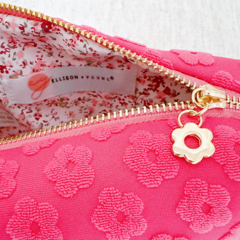 Embossed Daisy Blossom Cosmetic Case - Simone Chérie Fine Lingerie#