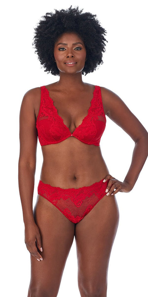 Le Mystére Lace Allure Demi Bra - Ruby Red - Petit à Petit Lingerie Boutique#