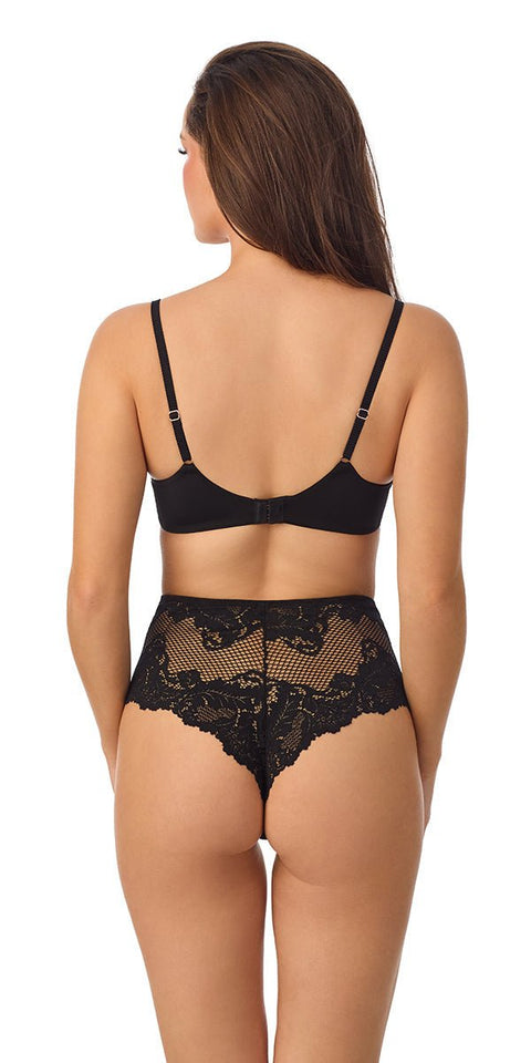 Le Mystère Lace Allure High Waist Thong - Black - Petit à Petit Lingerie Boutique#