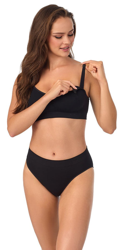 Le Mystere Seamless Comfort Nursing Bra - Black - Simone Chérie Fine Lingerie