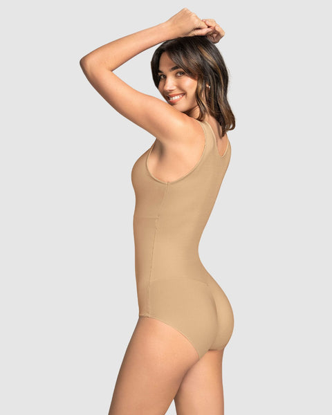 Leonisa Plunge Classic Sleeveless Shaper Bodysuit - Golden Beige - Simone Chérie Fine Lingerie