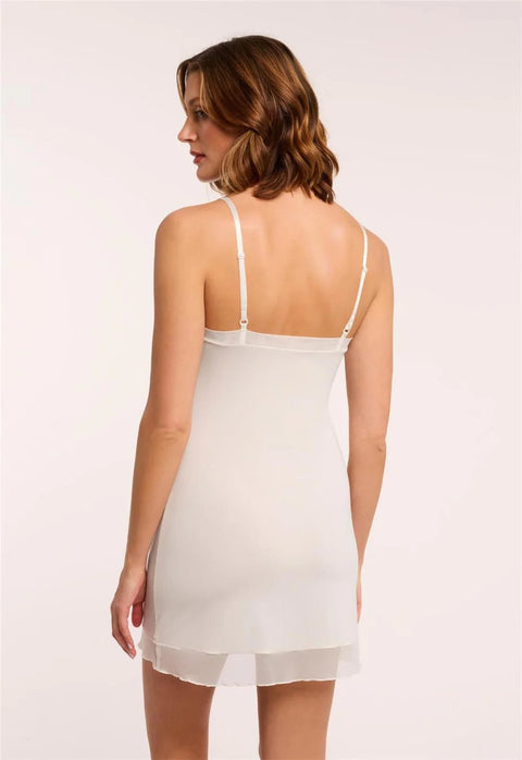 Montelle V - Neck Mid - Thigh Slip - Pearl - Simone Chérie Fine Lingerie