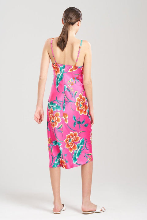 N Natori Sarasa Satin Gown - Berry Multi - Simone Chérie Fine Lingerie