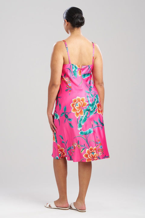 N Natori Sarasa Satin Gown - Berry Multi - Simone Chérie Fine Lingerie