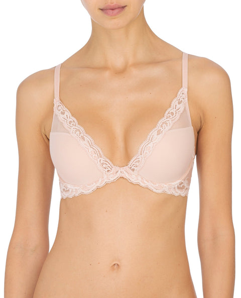 Natori Feathers Plunge Bra - Cameo Rose - Simone Chérie Fine Lingerie