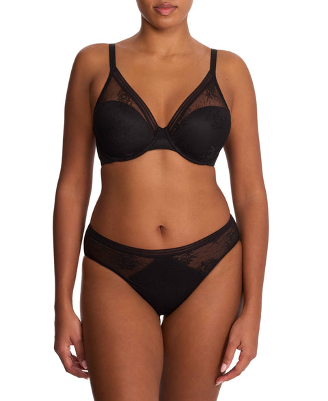 Natori Love Lace Back Smoothing Plunge T-Shirt Bra - Black - Simone Chérie Fine Lingerie
