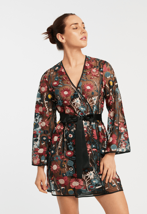 Rya Collection Botannica Floral Embroidered Cover Up Robe - Simone Chérie Fine Lingerie