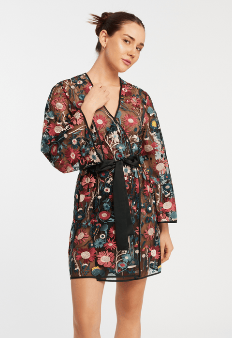 Rya Collection Botannica Floral Embroidered Cover Up Robe - Simone Chérie Fine Lingerie