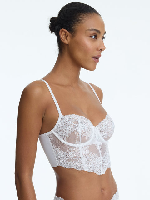 Skarlett Blue Captivate Lace Corset Cami in White - Simone Chérie Fine Lingerie