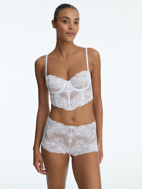 Skarlett Blue Captivate Lace Short in White - Simone Chérie Fine Lingerie
