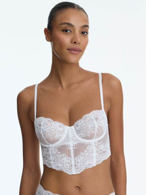 Skarlett Blue Captivate Lace Corset Cami in White - Simone Chérie Fine Lingerie