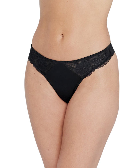 Skarlett Blue Minx Lace Trim Thong - Black - Petit à Petit Lingerie Boutique#